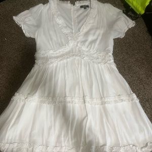 - white ruffled dress